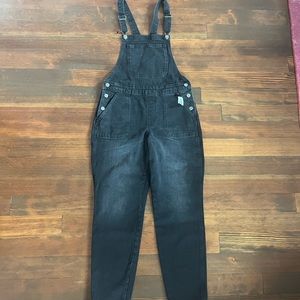 Old Navy black denim overalls size 6